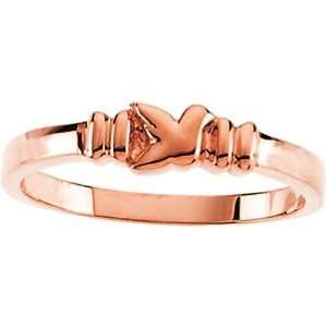  14K Rose Gold Dove Chastity Ring: Jewelry