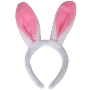  White Plush Bunny Ears Headband: Toys & Games