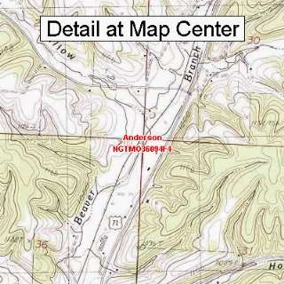   Topographic Quadrangle Map   Anderson, Missouri (Folded/Waterproof