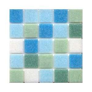   Blue/Ice Green Blend 0.75 x 0.75 Glass Mosaic Tiles: Kitchen & Dining
