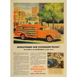  1948 Ad Studebaker Trucks Pickup Bottle Delivery Truck 