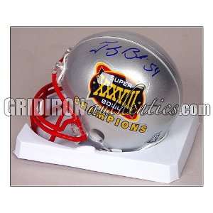   Tedy Bruschi Mini Helmet   Super Bowl 38 Logo: Sports & Outdoors