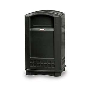  Rubbermaid 396400 BLA Plaza Waste Receptacle With Standard 