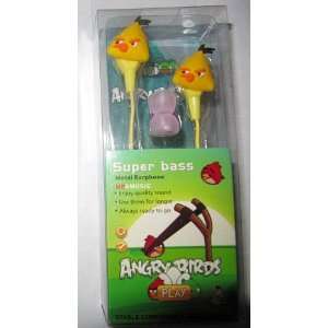  One pair yellow angry bird earphones without extra 
