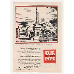  1952 Baltimore Battle Monument art US Cast Iron Pipe Print 