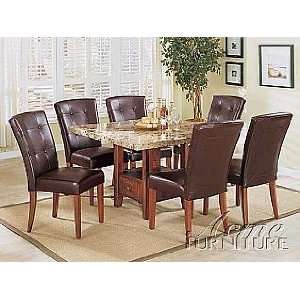  Acme Furniture Bologna Marble Top Dining Room 7 piece 