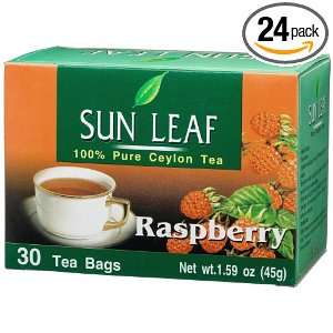 Sun Leaf Raspberry Tea, 30 Count Tea Bags (Pack of 24)