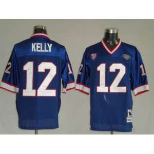  Jim Kelly #12 Buffalo Bills Replica Retro NFL Jersey Blue 