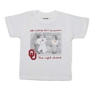  Oklahoma Sooners White Right Choice Tee shirt: Sports 