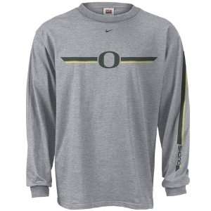  Nike Oregon Ducks Ash Classic Long Sleeve T shirt Sports 