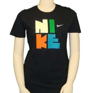 Nike Womens Stack T Shirt in Black XXL:  Sports & Outdoors