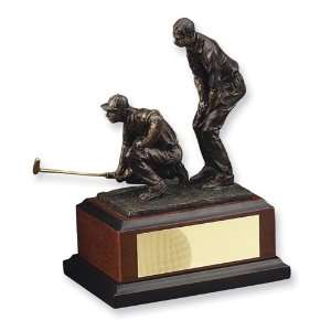  Bronzed Golfers Trophy on Wood Base