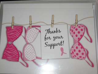 48 BREAST CANCER CARDS PINK RIBBON THANK YOU NOTES CUTE  