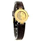   Eclipse Mini Ladies 18K Gold Plated Brown Leather Swiss Quartz Watch