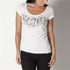  Metal Mulisha Womens Feverent T Shirt   Large/White 