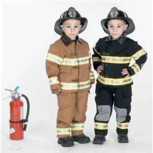 Fire Fighter Tan With Hat Child Costume Medium  