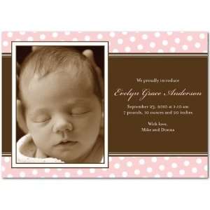  Girl Birth Announcements   Big Dots Pink By Fine Moments 