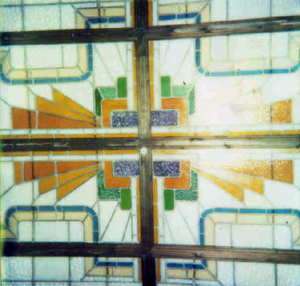French Art Deco Period 16 Panel Stained Glass Ceiling  