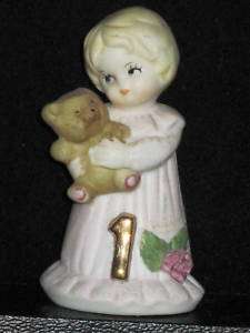 ENESCO GROWING UP GIRLS 1st BIRTHDAY BLONDE FIGURINE  