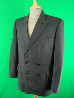BESPOKE 60S DOUBLE BREASTED BURTON BLUE SUIT C40/W34IN  