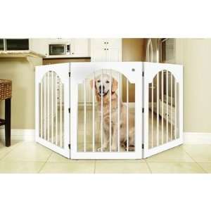  Universal Free Standing All Wood Pet Gate in White Pet 