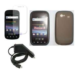 SAMSUNG NEXUS S I9020 SMOKE SILICONE CASE, RAPID CAR CHARGER, LCD 