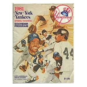  1981 New York Yankees Spring Training Program