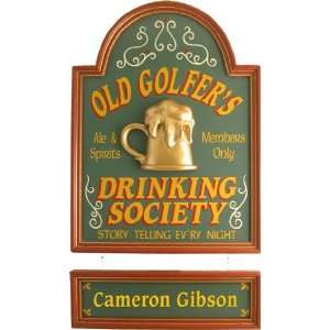  Wood Sign   OLD GOLFERS DRINKING SOCIETY