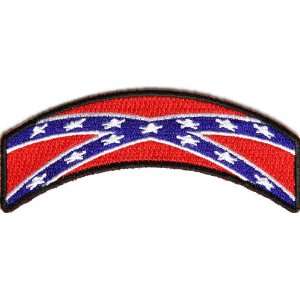  Rebel Flag Rocker Patch, 3.75x1.75 inch, small embroidered 