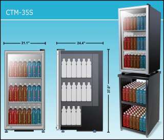   Door Reach In Display Cooler   CTM 35S Beverage Refrigerator / Fridge