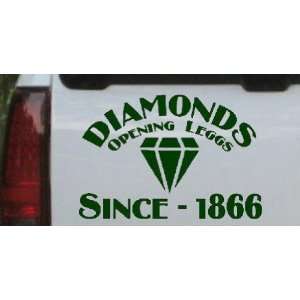 Dark Green 28in X 19.1in    Diamonds Opening Legs Since 1866 Funny Car 