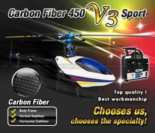 RTF 450 V3 Sport Carbon Metal 6CH 2.4G 3D RC Helicopter  