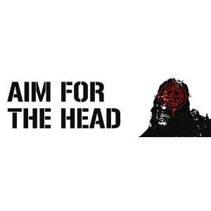  Aim For The Head Funny Zombie Bumper Stickers Automotive