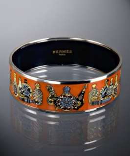 Hermes orange enamel Flacons medium bangle  