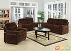   Brown Velvet Sofa, Love Seat & Chair Plush 3 Piece Living Room Set
