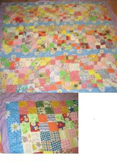 COLRFUL PATCH QUILT TOP ONLY    72 x 80  