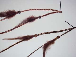 FEATHER HAIR EXTENSIONS double strand braided bead NEW  