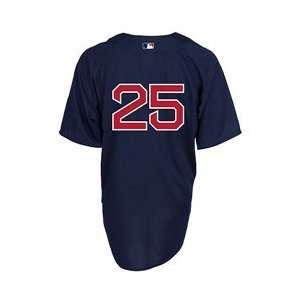  Boston Red Sox Authentic Mike Lowell Road BP Jersey   Navy 