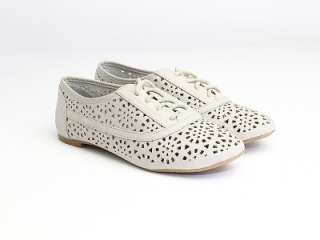   Perforated Ballet Lace OXFORD FLATS Vintage Round Toe Breezy Loafer