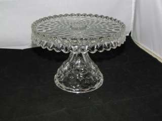   Fostoria American Cake Plate w/ Rum Well Crystal Glass Pedestal Stand