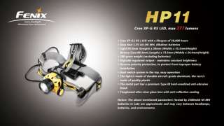 Fenix HP11 Cree LED 277 Lumens Waterproof Headlamp Headlight w 