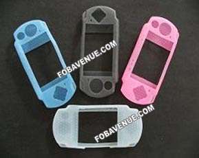 Sony PSP 2001 Black Silicone Protective Skin Cover Case  