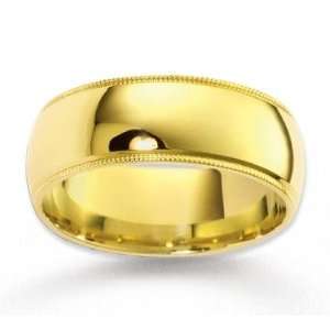   14k Yellow Gold Stylish Forever Milgrain Wedding Band Jewelry