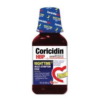 Coricidin HBP Nighttime Multi Symptom Cold Relief Liquid, Cherry, 10 
