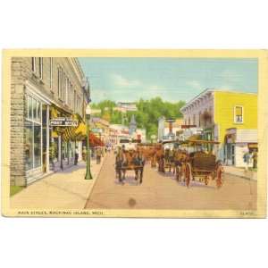   Postcard Main Street   Mackinac Island Michigan 