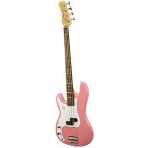   Main Street Left Handed Pink Electric Bass Guitar: Musical Instruments