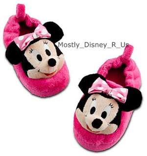 Disney Store Minnie Mouse Girls Plush Slippers NEW NWT  