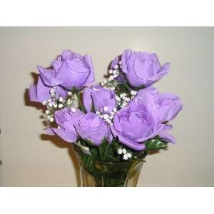  Silk Rose Lavender Bouquet 