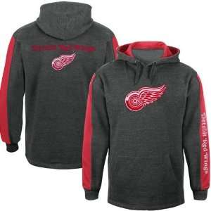  Detroit Red Wings Charcoal Logo Hoody Sweatshirt Sports 