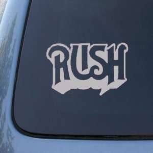 RUSH Rock Band Logo   6 SILVER Decal   Car, Truck, Notebook, Vinyl 